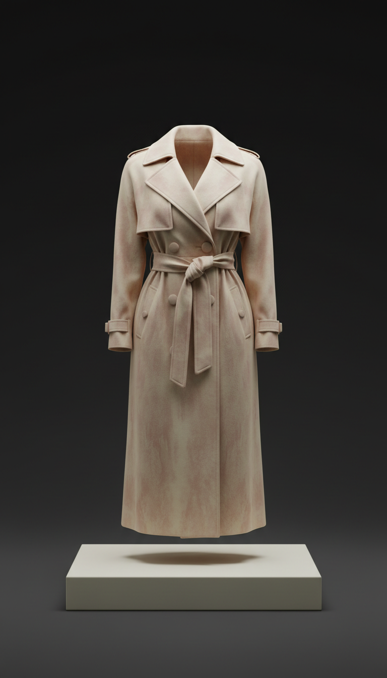 Porcelain Silk Trench Coat