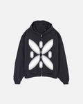 emblem zip-up hoodie